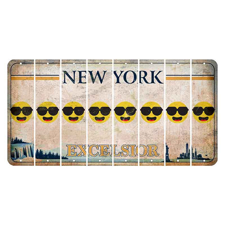 New York Excelsior Cut License Plate Strips (Set of 8) Emoji - Shades