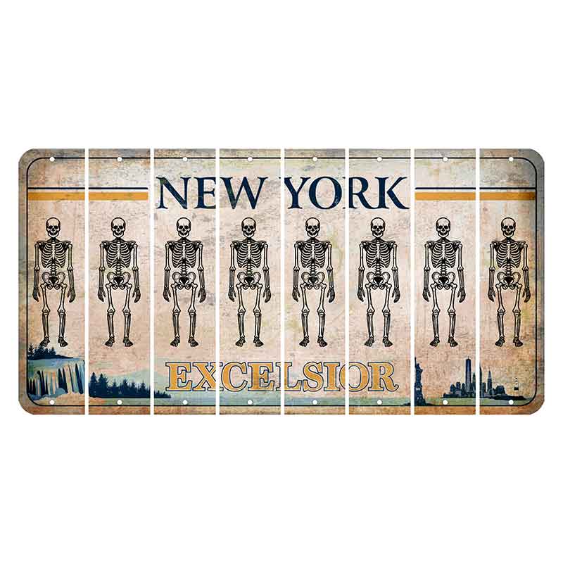 New York Excelsior Cut License Plate Strips (Set of 8) Skeleton