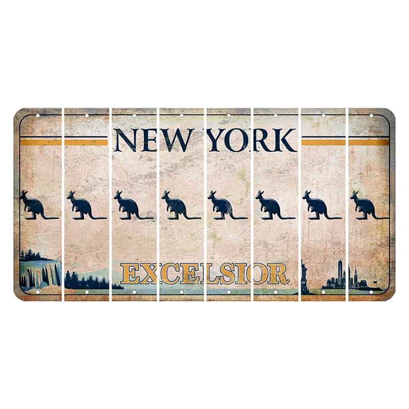 New York Excelsior Cut License Plate Strips (Set of 8) Kangaroo