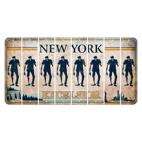 New York Excelsior Cut License Plate Strips (Set of 8) Zombie