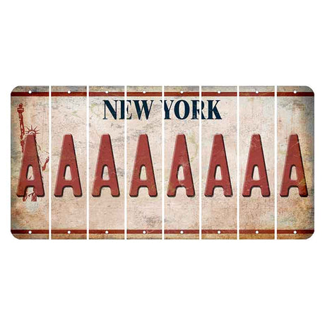 New York Statue of Liberty Cut License Plate Strips (Set of 8) A