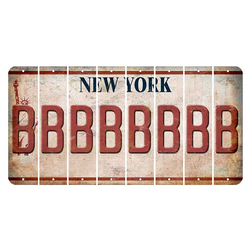 New York Statue of Liberty Cut License Plate Strips (Set of 8) B