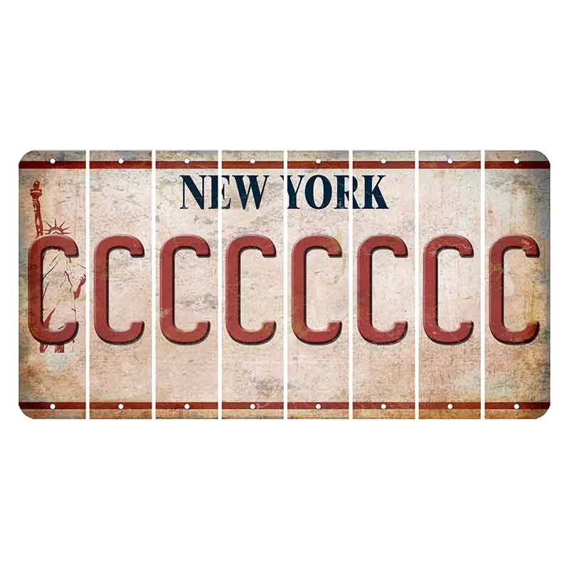 New York Statue of Liberty Cut License Plate Strips (Set of 8) C