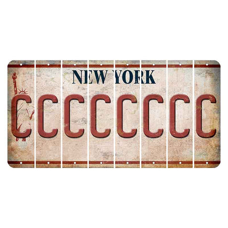 New York Statue of Liberty Cut License Plate Strips (Set of 8) C