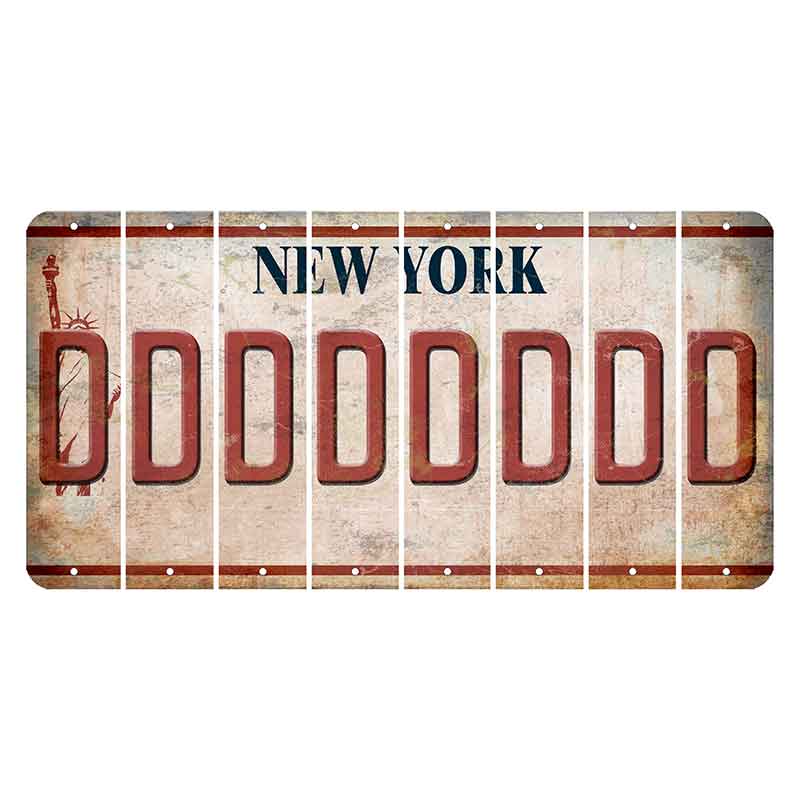 New York Statue of Liberty Cut License Plate Strips (Set of 8) D