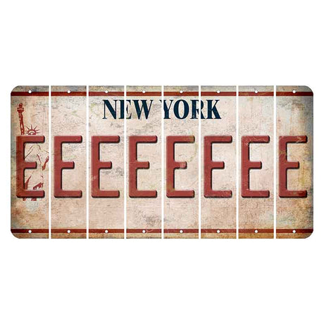 New York Statue of Liberty Cut License Plate Strips (Set of 8) E