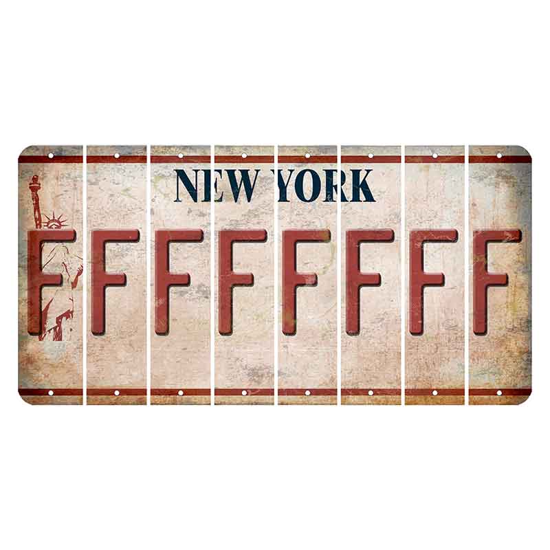 New York Statue of Liberty Cut License Plate Strips (Set of 8) F