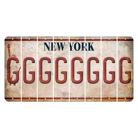 New York Statue of Liberty Cut License Plate Strips (Set of 8) G