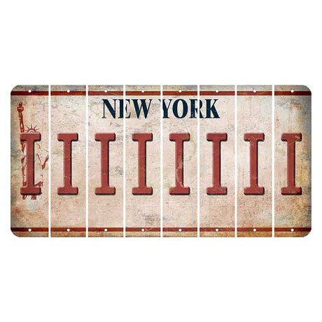 New York Statue of Liberty Cut License Plate Strips (Set of 8) I