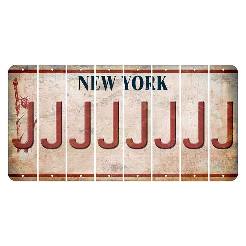 New York Statue of Liberty Cut License Plate Strips (Set of 8) J