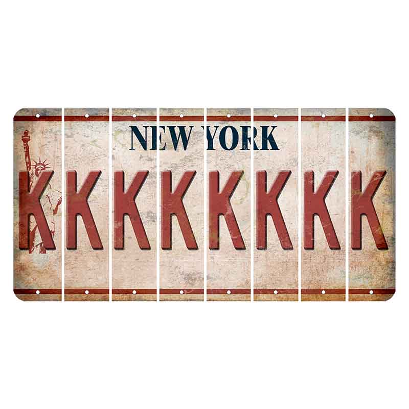 New York Statue of Liberty Cut License Plate Strips (Set of 8) K