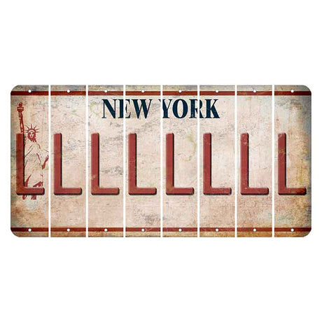 New York Statue of Liberty Cut License Plate Strips (Set of 8) L