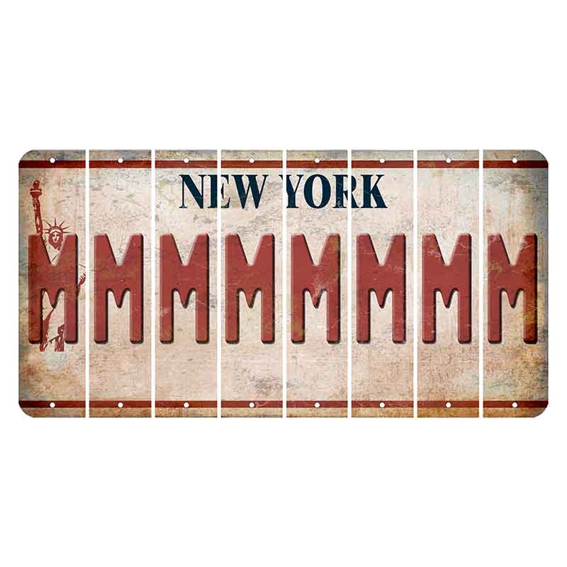 New York Statue of Liberty Cut License Plate Strips (Set of 8) M