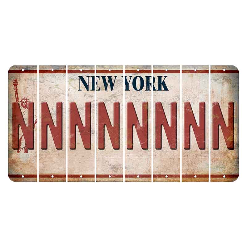 New York Statue of Liberty Cut License Plate Strips (Set of 8) N