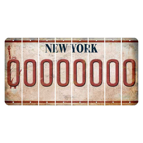 New York Statue of Liberty Cut License Plate Strips (Set of 8) O