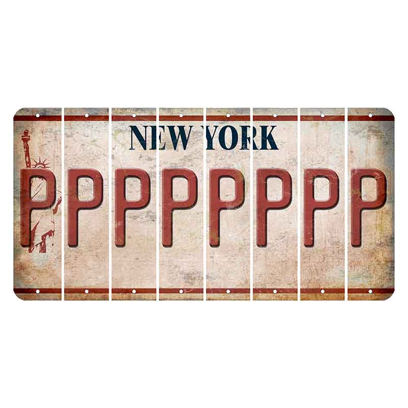 New York Statue of Liberty Cut License Plate Strips (Set of 8) P