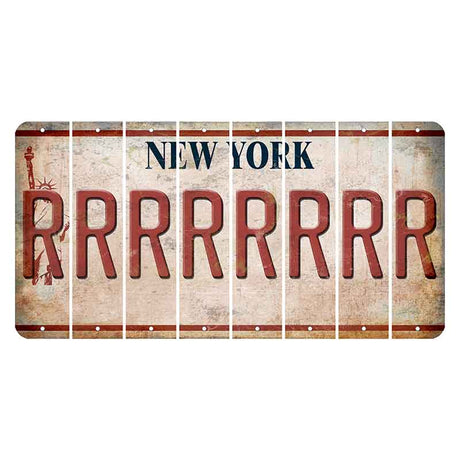 New York Statue of Liberty Cut License Plate Strips (Set of 8) R