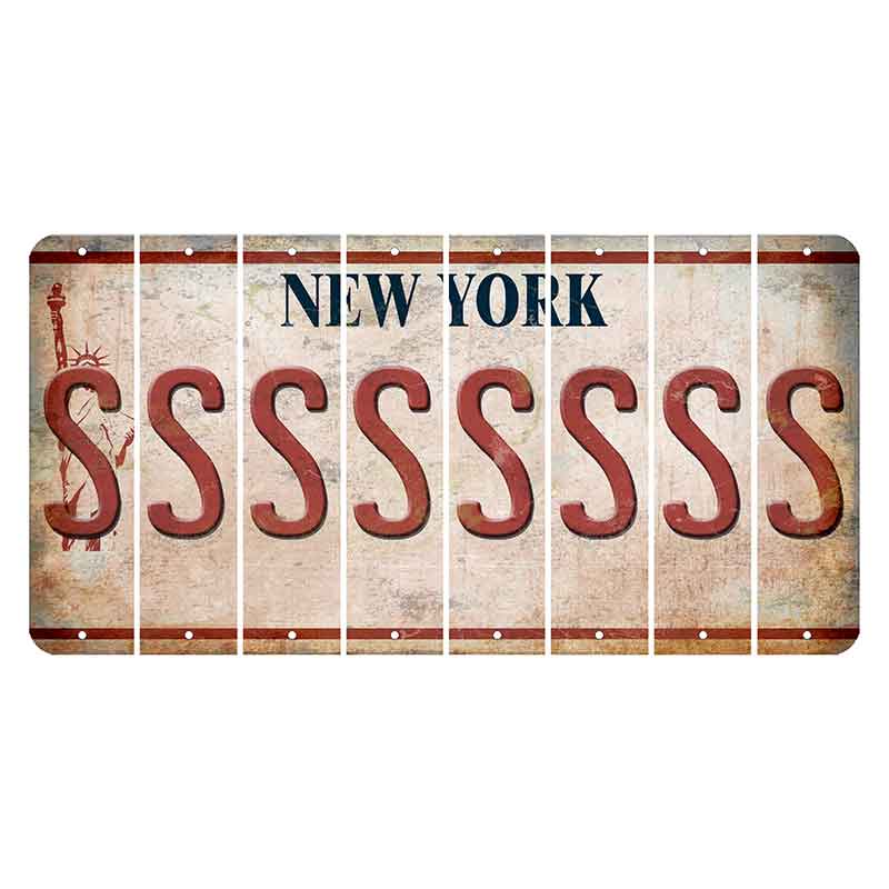 New York Statue of Liberty Cut License Plate Strips (Set of 8) S