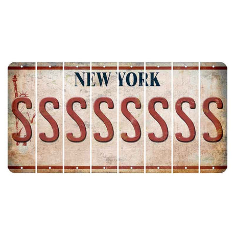 New York Statue of Liberty Cut License Plate Strips (Set of 8) S