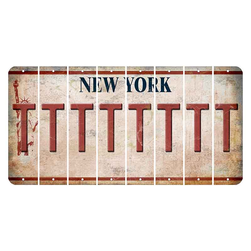 New York Statue of Liberty Cut License Plate Strips (Set of 8) T