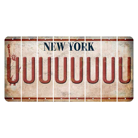 New York Statue of Liberty Cut License Plate Strips (Set of 8) U