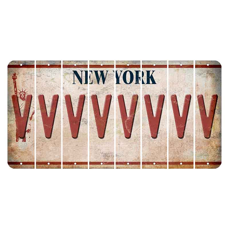 New York Statue of Liberty Cut License Plate Strips (Set of 8) V