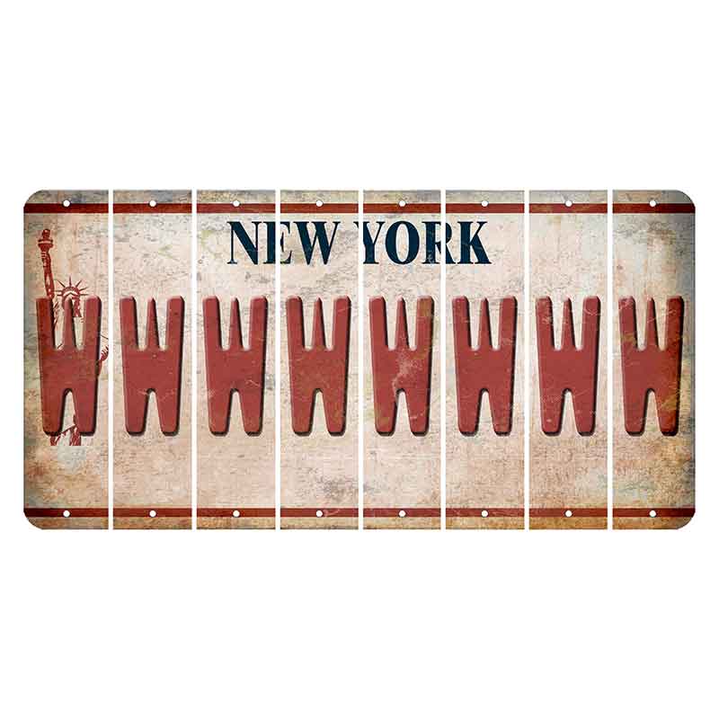 New York Statue of Liberty Cut License Plate Strips (Set of 8) W