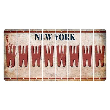 New York Statue of Liberty Cut License Plate Strips (Set of 8) W