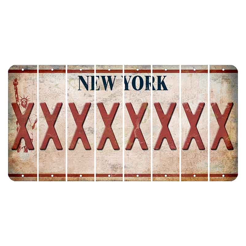 New York Statue of Liberty Cut License Plate Strips (Set of 8) X