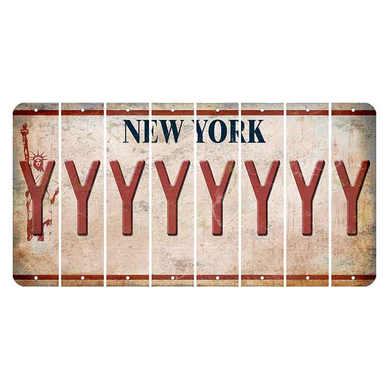 New York Statue of Liberty Cut License Plate Strips (Set of 8) Y