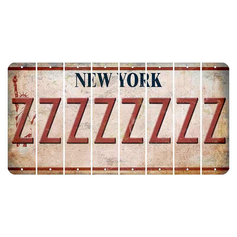 New York Statue of Liberty Cut License Plate Strips (Set of 8) Z