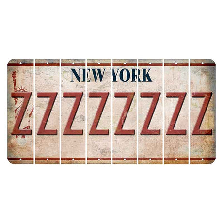 New York Statue of Liberty Cut License Plate Strips (Set of 8) Z