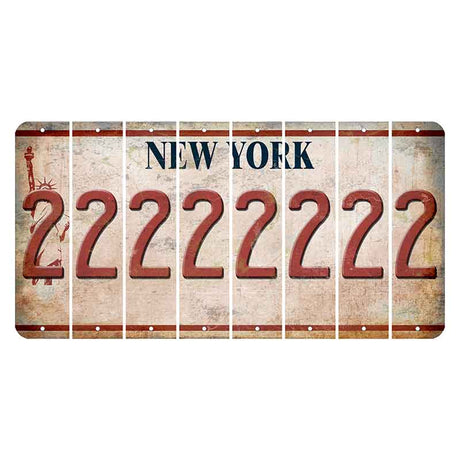 New York Statue of Liberty Cut License Plate Strips (Set of 8) 2