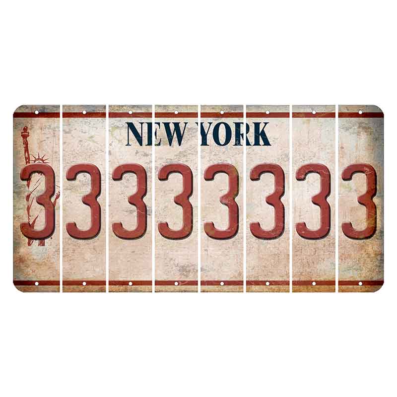 New York Statue of Liberty Cut License Plate Strips (Set of 8) 3