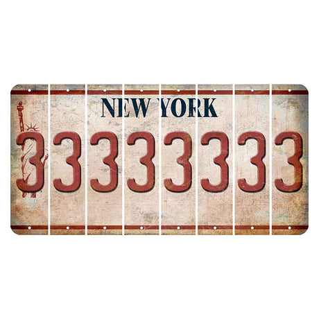 New York Statue of Liberty Cut License Plate Strips (Set of 8) 3