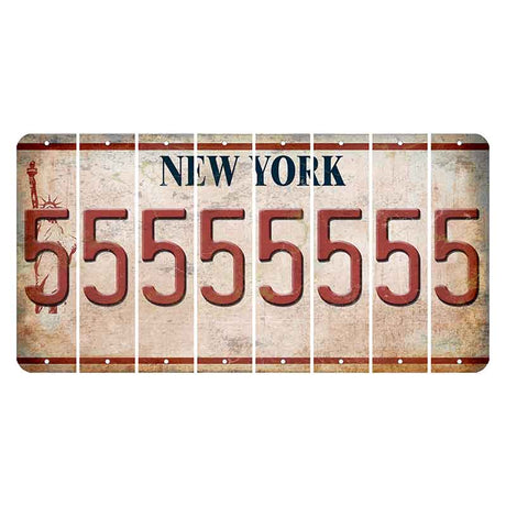 New York Statue of Liberty Cut License Plate Strips (Set of 8) 5