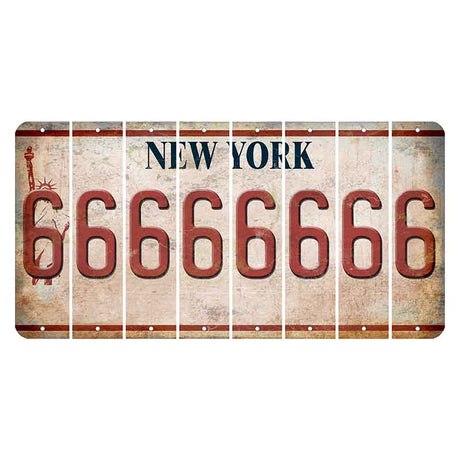 New York Statue of Liberty Cut License Plate Strips (Set of 8) 6