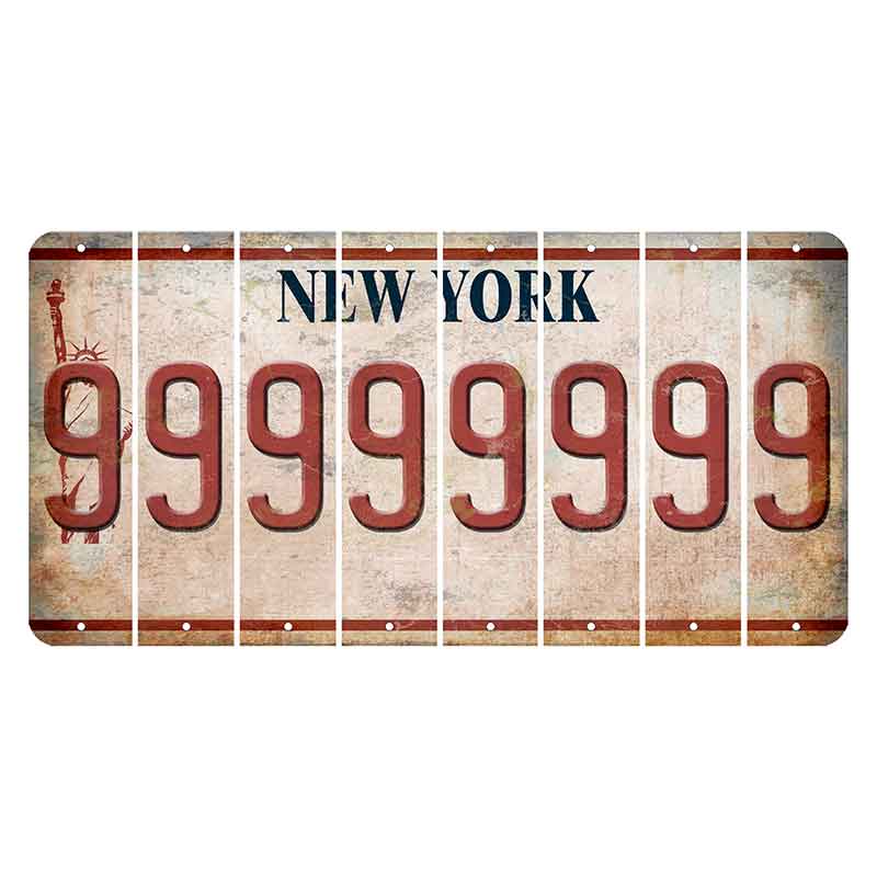 New York Statue of Liberty Cut License Plate Strips (Set of 8) 9