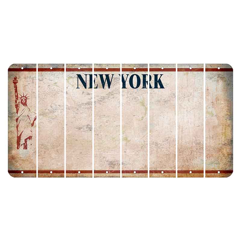 New York Statue of Liberty Cut License Plate Strips (Set of 8) Blank