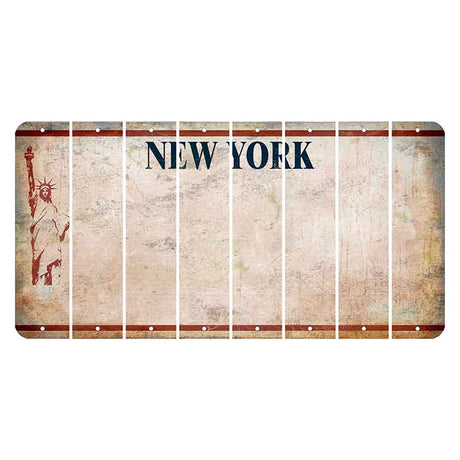 New York Statue of Liberty Cut License Plate Strips (Set of 8) Blank