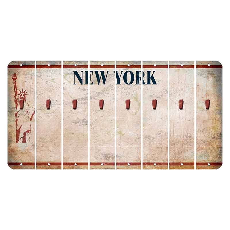 New York Statue of Liberty Cut License Plate Strips (Set of 8) Apostrophe