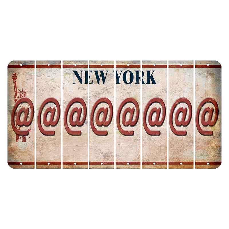 New York Statue of Liberty Cut License Plate Strips (Set of 8) At Sign