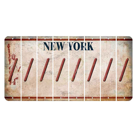 New York Statue of Liberty Cut License Plate Strips (Set of 8) Forward Slash