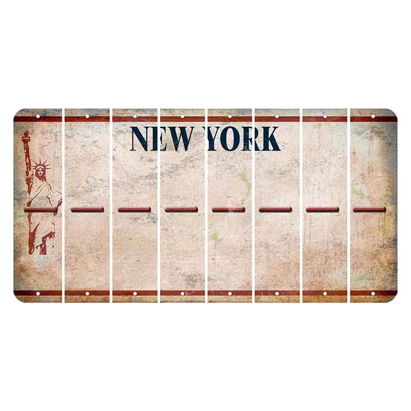 New York Statue of Liberty Cut License Plate Strips (Set of 8) Hyphen