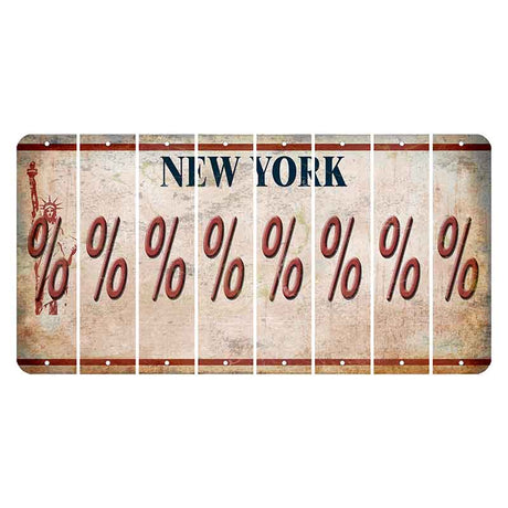 New York Statue of Liberty Cut License Plate Strips (Set of 8) Percent Sign