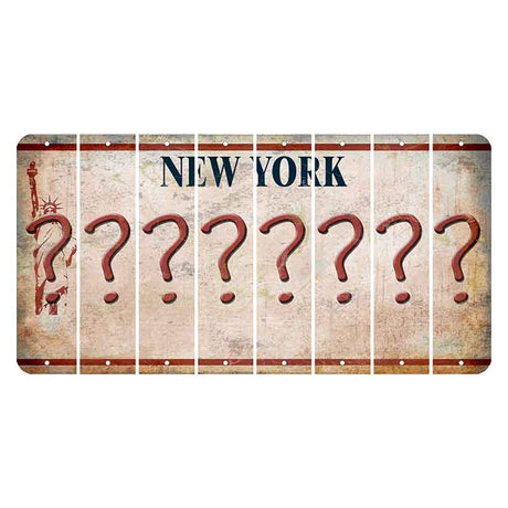 New York Statue of Liberty Cut License Plate Strips (Set of 8) Question Mark