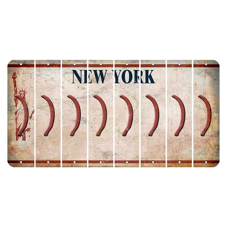 New York Statue of Liberty Cut License Plate Strips (Set of 8) Parenthesis - Right