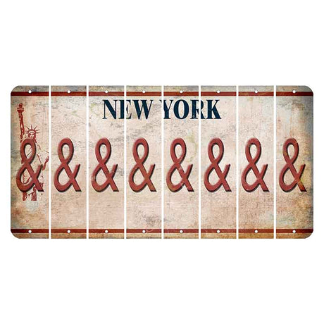 New York Statue of Liberty Cut License Plate Strips (Set of 8) And Sign