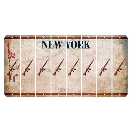 New York Statue of Liberty Cut License Plate Strips (Set of 8) Rifle