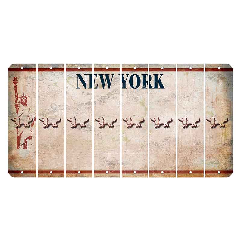 New York Statue of Liberty Cut License Plate Strips (Set of 8) Dog